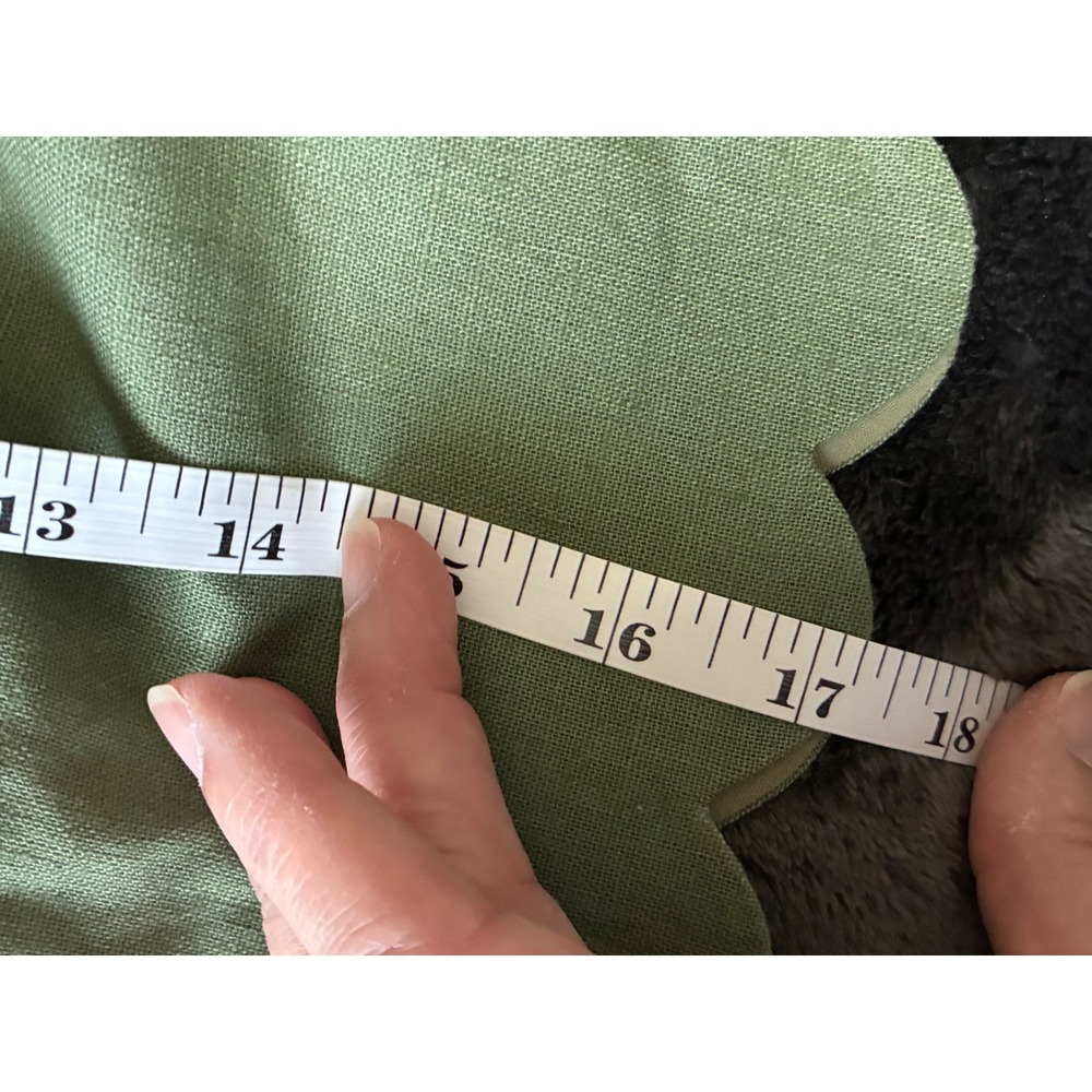 J.Crew Green Linen Blend Scalloped Hem Mini Skirt Smocked Waist Size 00 (H10) - Picture 7 of 9
